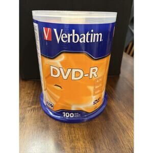 Verbatim® DVD-R Discs, 4.7GB, 16x, Spindle, Silver, 100/Pack-NIB
